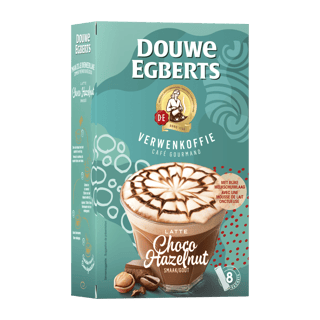 de verwenkoffie latte choco hazelnut